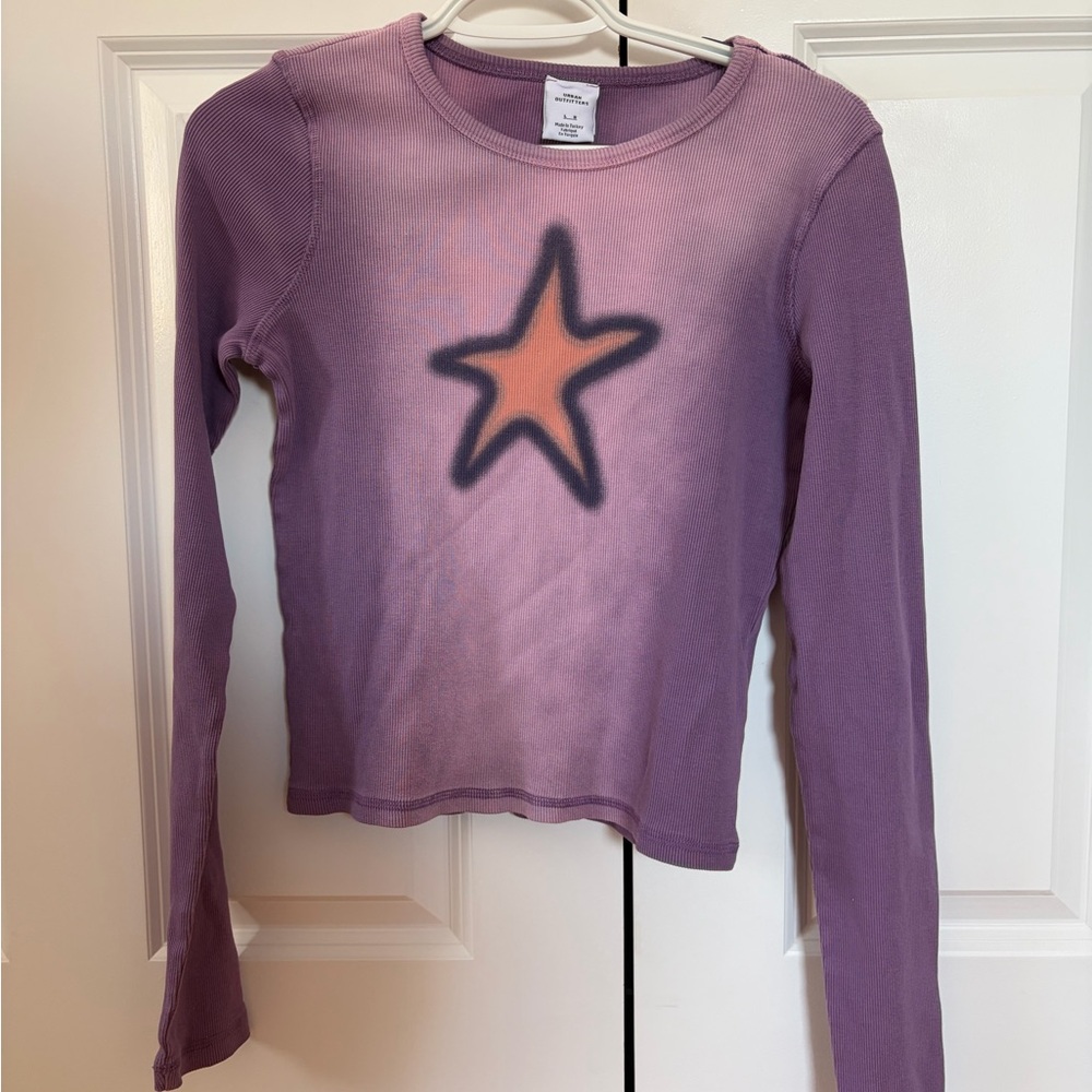 Urban Outfitters Purple Long Sleeve Star Tee